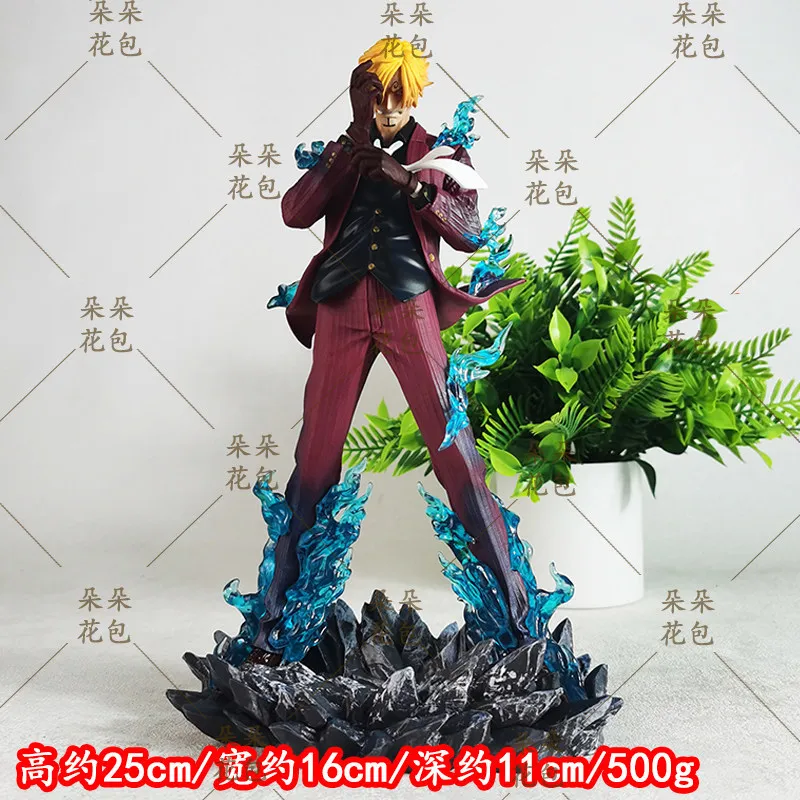 One Piece Sanji Anime Figure Gk Statue Hand Made Cartoon Surrounding Desktop Office Ornament Birthday Gift 25cm Anime Model view 3