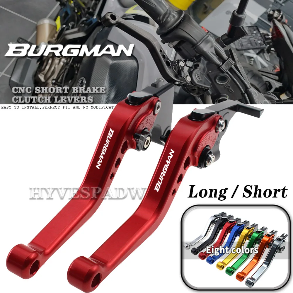 For SUZUKI burgman 125 UH-125 150 200 UH 250 400 Motorcycle CNC Adjustable Handles Lever Long/Short Brake Clutch Levers