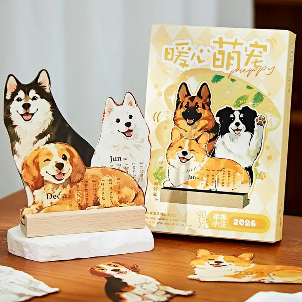 2026 Cute Cat Dog Series Desk Calendar Table Planner Yearly Agenda Organizer Memo Notes For Home Office School Daily Schedu T8C8