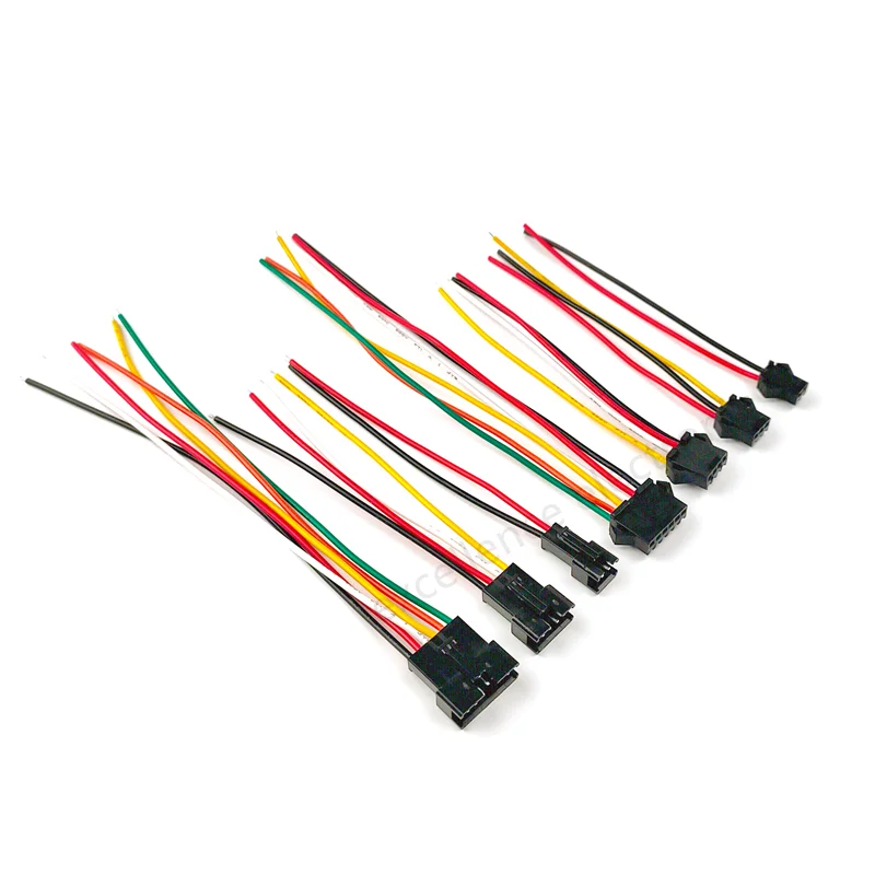 10Pairs SM2.54 2/3/4/5/6 Pin Pitch 2.54mm Wire Connector SM Male & Female Battery Charging Cable 100MM 150MM 200MM 300MM 22AWG
