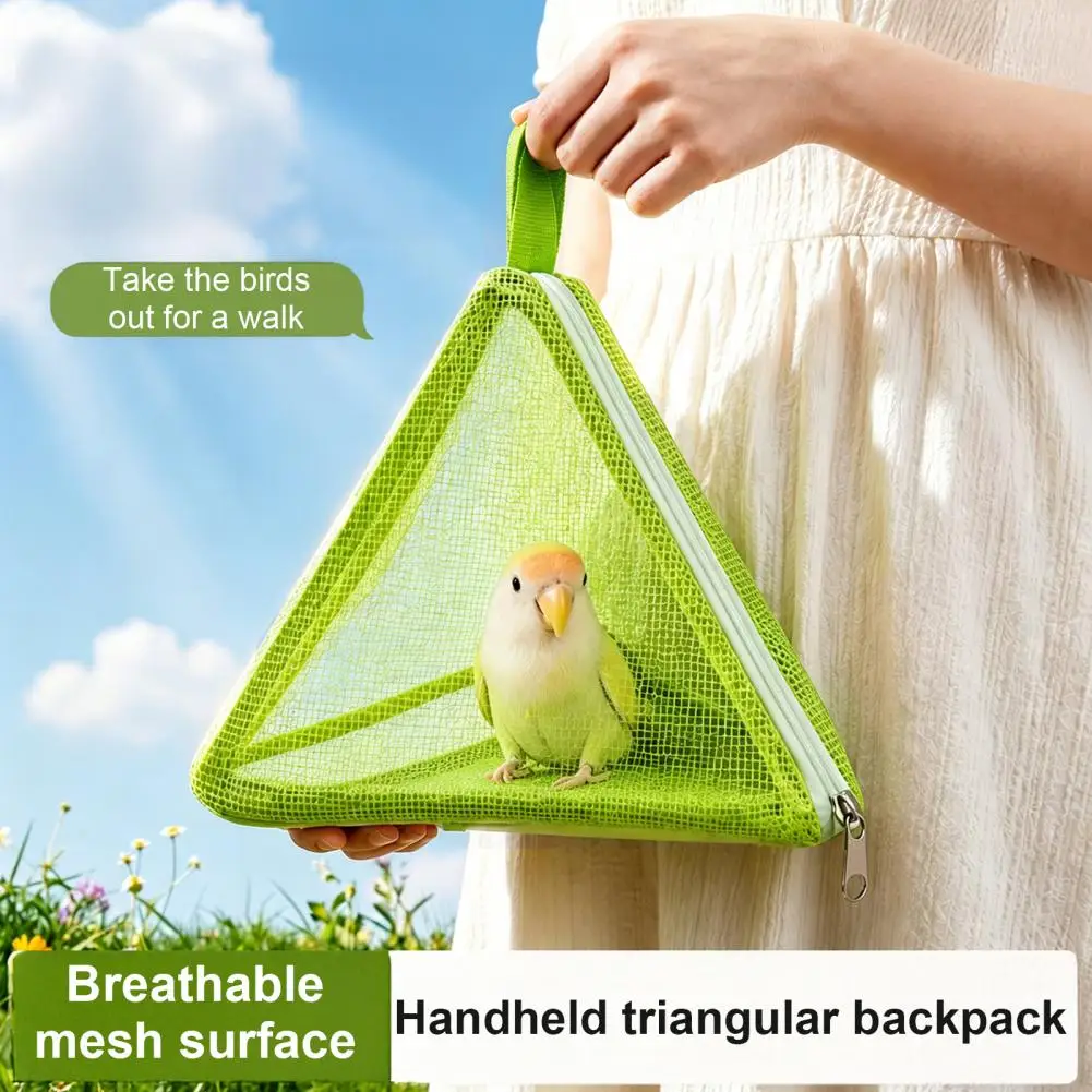 Parrot Carrier Bag Mesh Pyramid Bird Carrier Zipper Closure Bird Walking Carrier for Small Birds Budgerigars Lovebirds