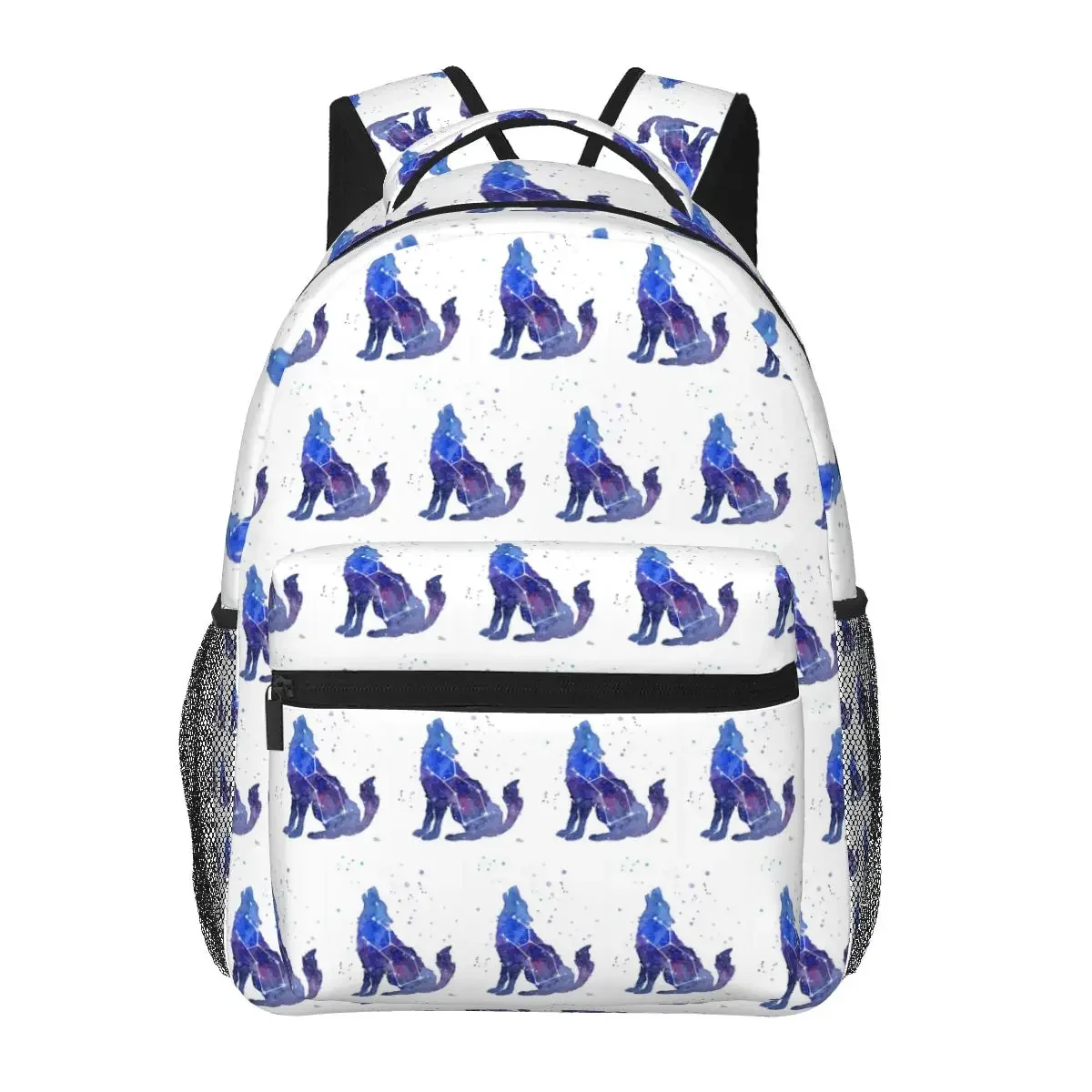 Galaxy Howling Wolf Backpacks Boys Girls Bookbag Students School Bags Cartoon Travel Rucksack Shoulder Bag Large Capacity