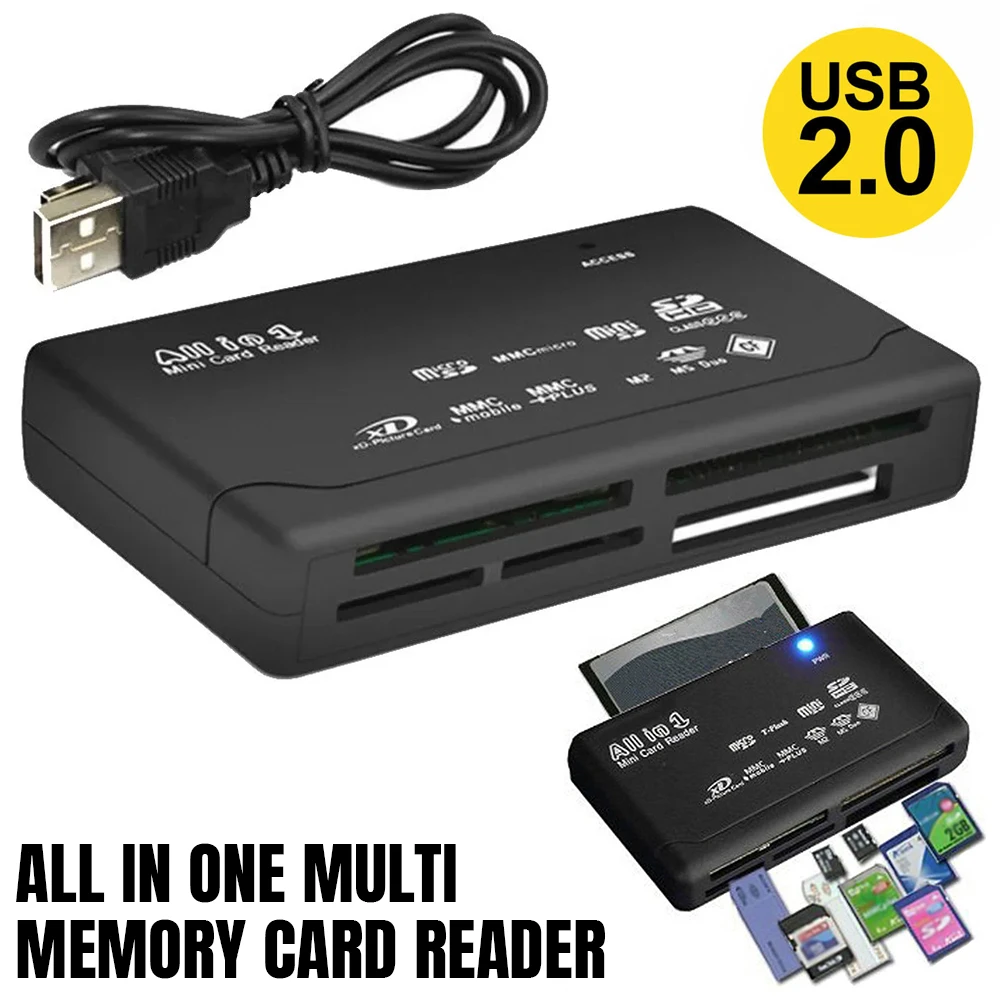 All in One 1 Memory Card Reader USB Adapter SD SDHC Mini Micro M2 MMC XD CF MS