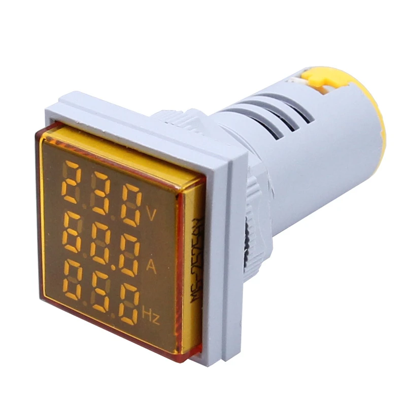 Square LED digital display three-digit display voltage current Hz meter combination meter indicator tester 22mm frequency meter