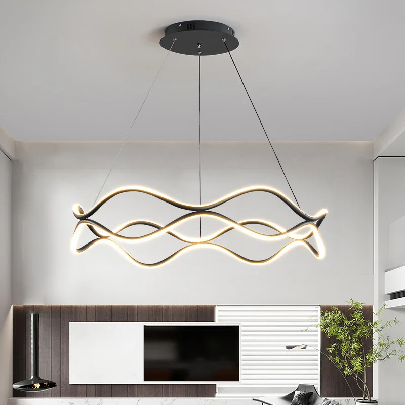 

Modern Minimalist Led Pendant Lights Nordic Living Dining Room Ring Ceiling Chandeliers Home Indoor Lighting Decor Glossy Lamps