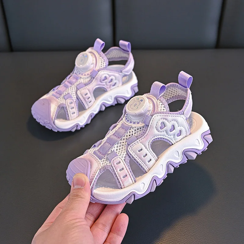 Sport Sandal Cute Flat Comfortable Breathable Non-Slip Casual Walking Soft Sole Sports Shoes Summer Cut-out Sandalias for Kids