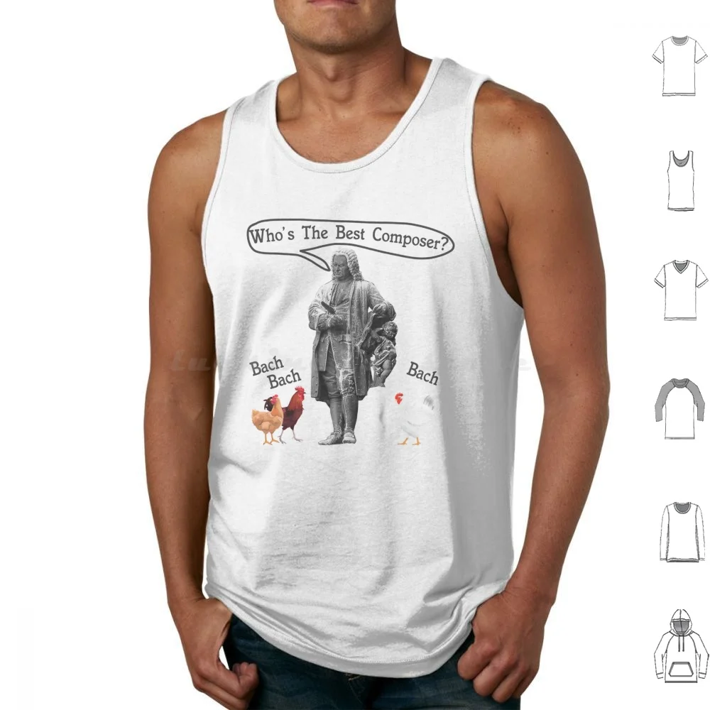 Bach With Chickens Tank Tops Vest Sleeveless Bach Music Classical Composer Chicken Humor Joke Funny Bach Johann Classical