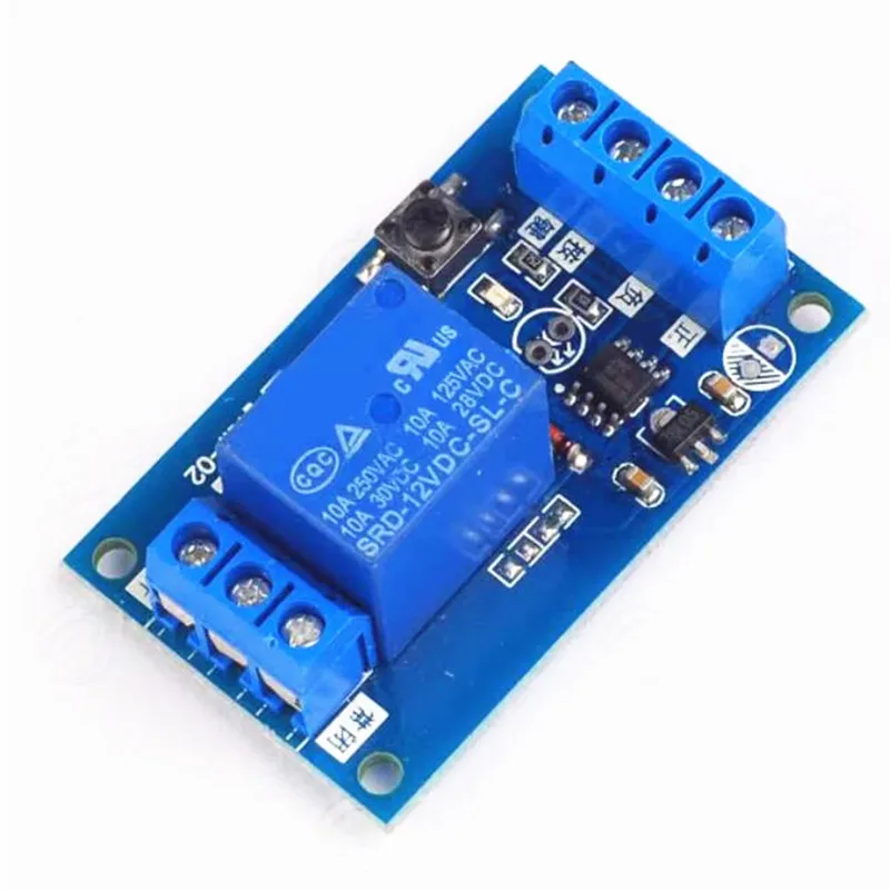 단일 단추 쌍안정 릴레이 모듈, 자동차 수정 스위치, 원 단추 시작 및 정지, 자동 잠금 전원 공급 장치 릴레이 보드, 12V