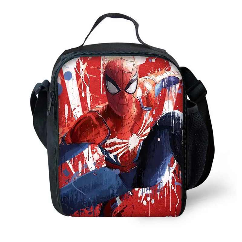 Marvel Spider-Man Child Insulated Large Capacity Bag for Boy and Girl Student Outdoor Picnic Resuable Thermal Cooler Lunch Box