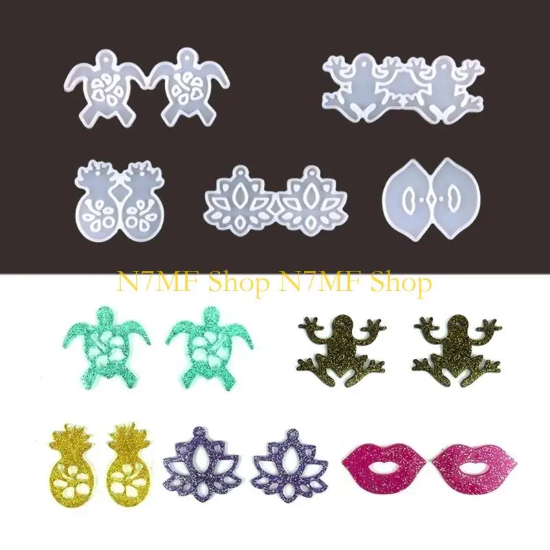 N7MF Turtles Frogs epoxy resin molds diy netlace المجوهر