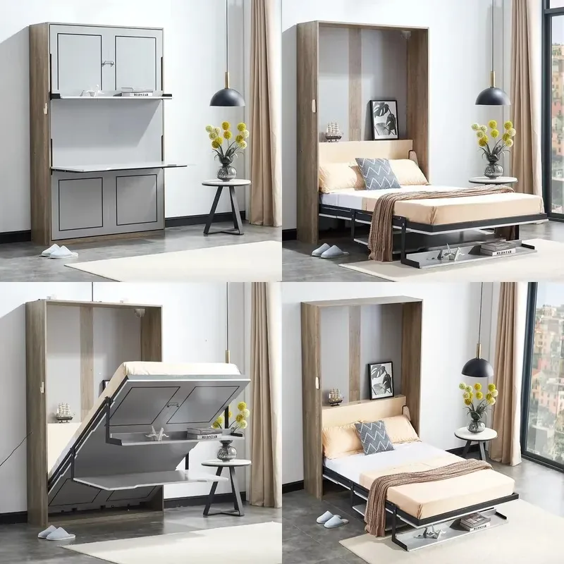 Invisible Steel Frame Murphy Wall Bed Multifunctional Small Space