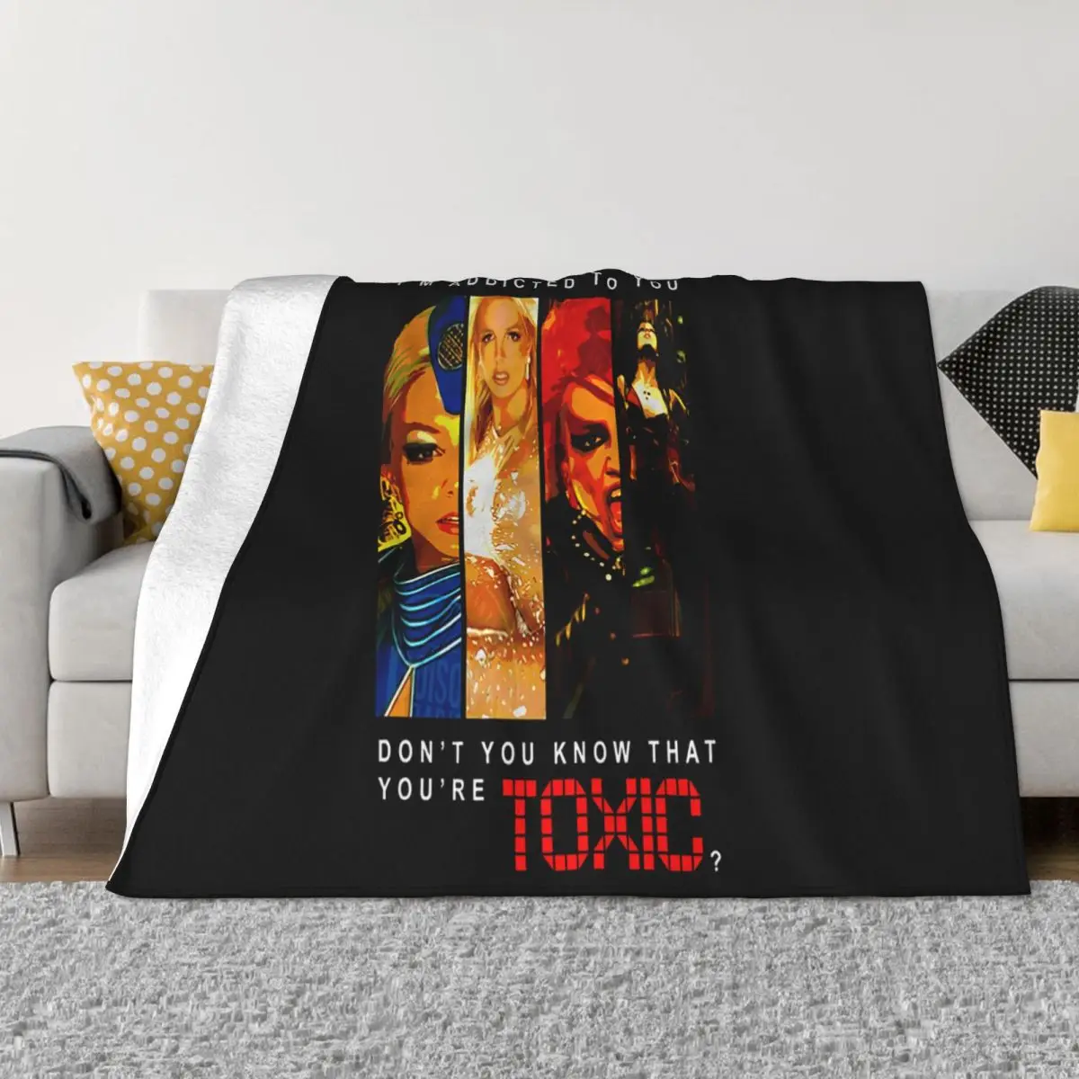 Britney Toxic Unisex Iconic Outfits Promo 2003 Inspired Women Low Price Many Colors Throw Blanket