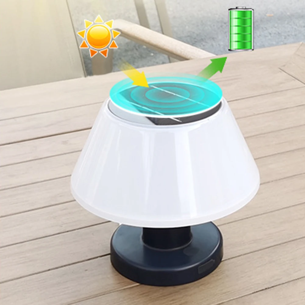 Outdoor Solar LED Lamp Cordless Table Lamps 4 Color Dimming Outside Patio Table Lamp For Bedroom Restaurants Patio