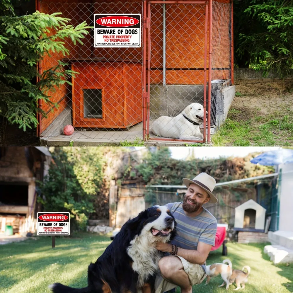 الألومنيوم عاكس للغاية احذر من علامة الكلاب مع الممتلكات الخاصة بدون ممارسة الجري للكلب تحذير مثالي لتأمين المباني