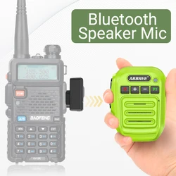 ABBREE Wireless Mic Bluetooth PTT Handsfree Speaker Microphone Type-c Charging for Baofeng UV-5R UV-21 Quansheng UV-K5(8) UV-K6