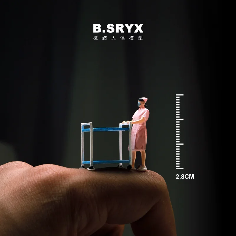 1:64 여성 의사 간호사 수술대 액션 피규어 장식 액세서리 창의적인 데스크탑 미니어처 레진 인형 장면 장식