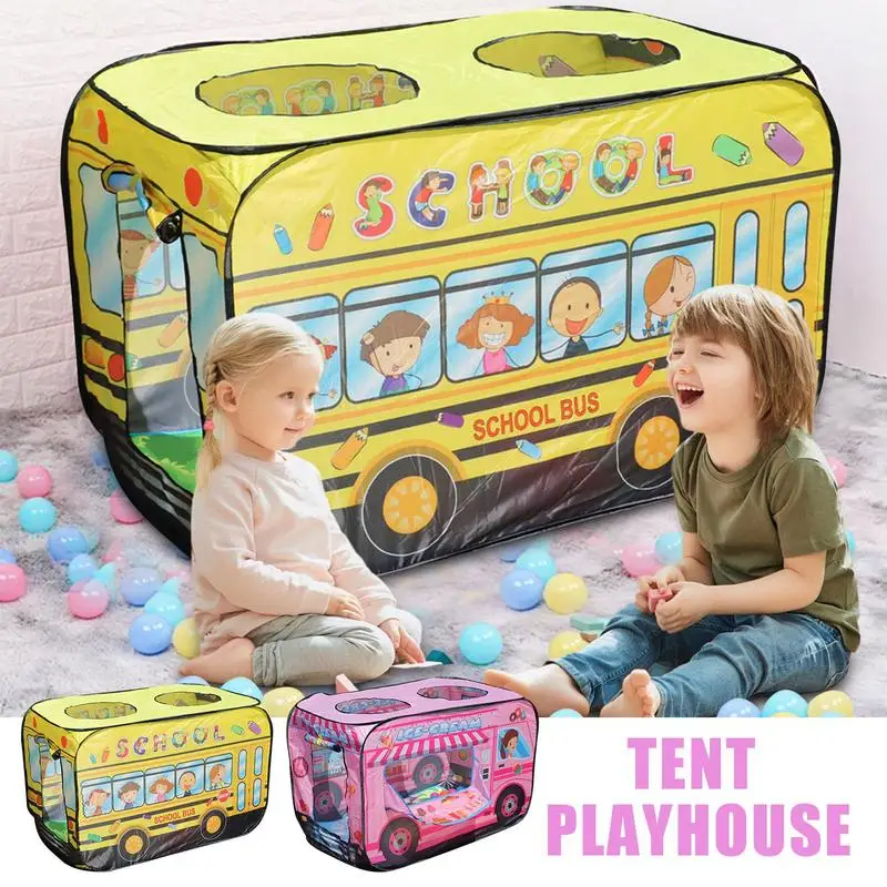 Peuter Tent Kinderen Speelhuis Indoor En Outdoor Prinses Baby Auto Thema Speelgoed Bus Vorm Opvouwbare Tent Speelgoed Voor Jongens Meisjes