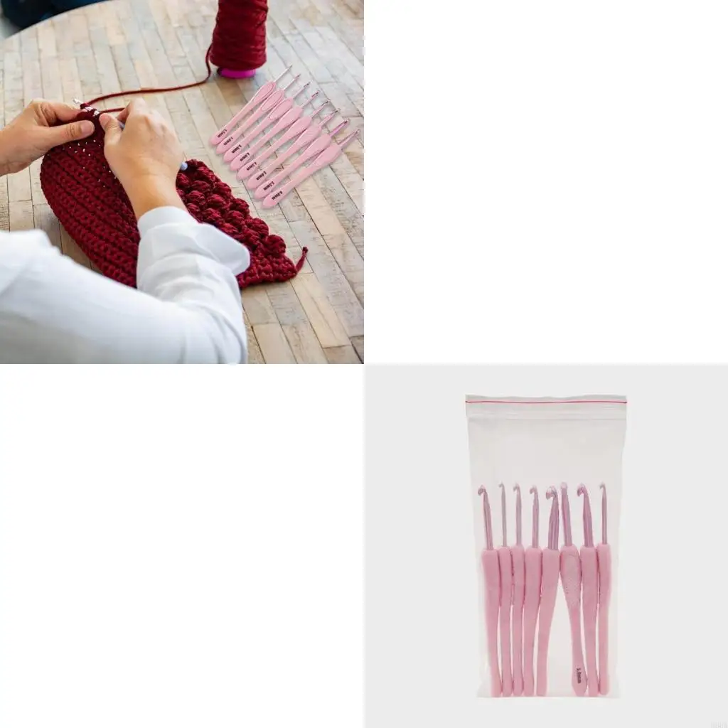 

R66A 8 Size 2.5mm-6mm Ergonomic Crochet Hooks Long Handle Crochet Hook Needle for Beginner Experienced Hobbyist