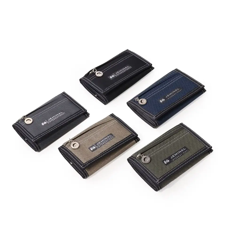 

Холщовый кошелек тройного сложения, портативный короткий кошелек для мелочи, удостоверения личности, денег, монетницы, искусственный многофункциональный мужской маленький клатч