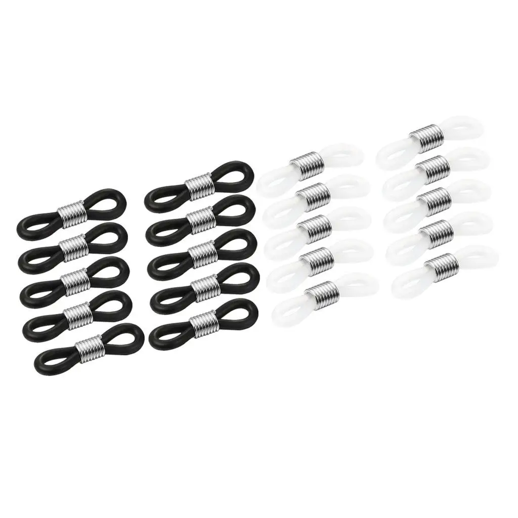 Black and Translucent Eyeglass Chain Rubber Ends Adjustable Silica Gel Jewelry Connector for Glasses