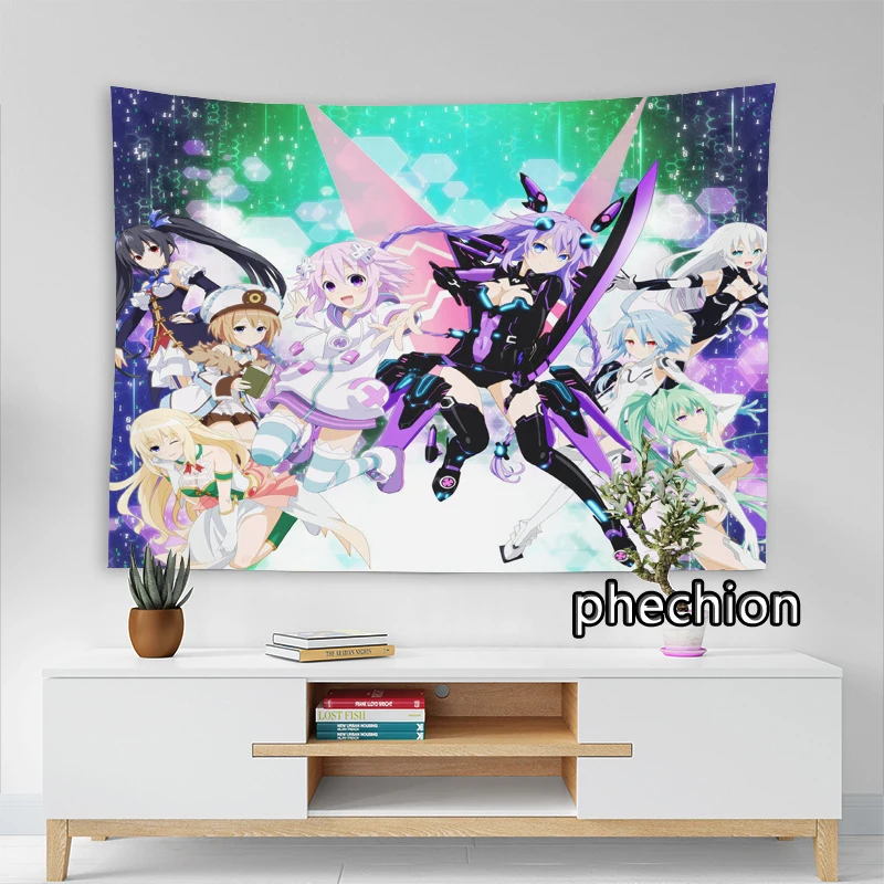 

phechion New Fashion Hyperdimension Neptunia 3D Print Tapestries Creative Wall Hanging Tablecloth Mural Background Cloth K24