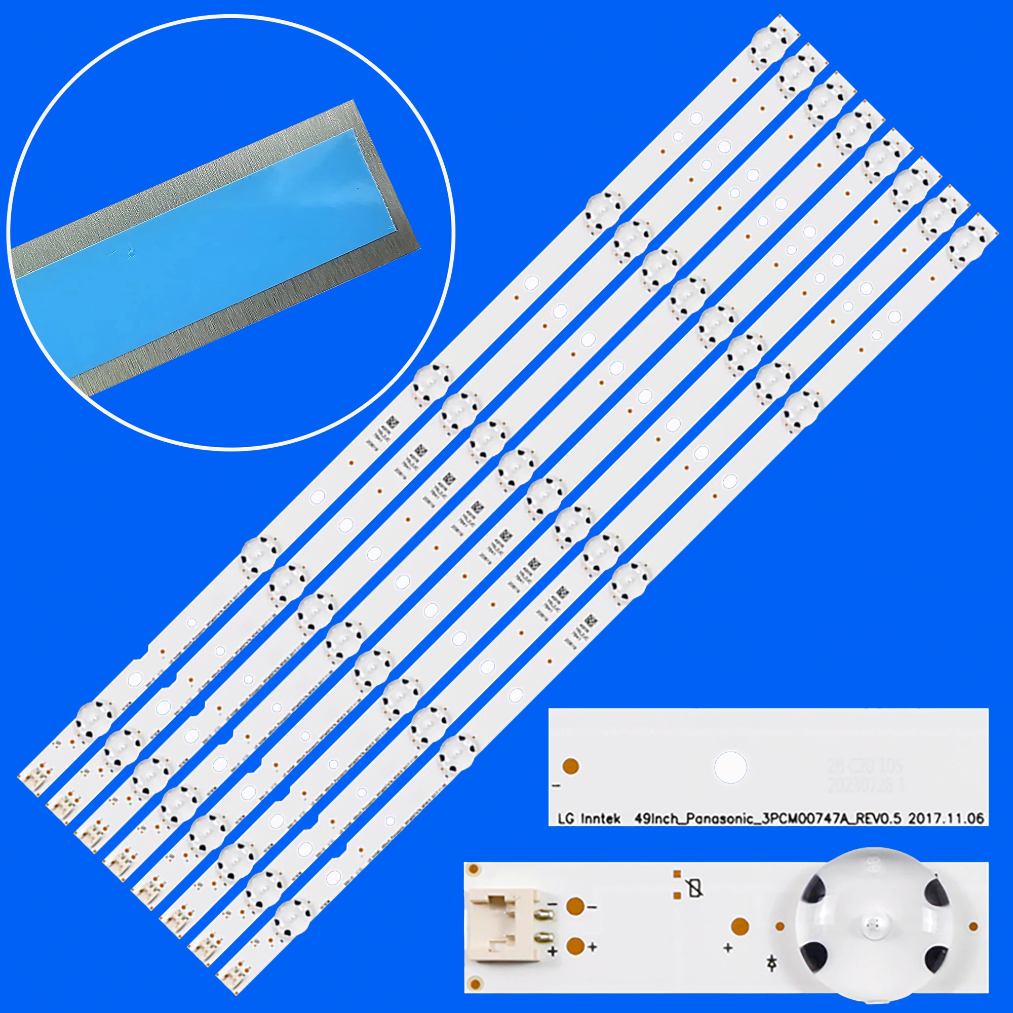 

LED backlight strip for TX-49ES400B TX-49ESW504 TX-49DSW504S TC-49ES600C Innotek 49inch_Panasonic_3PCM00747A_REV0.5