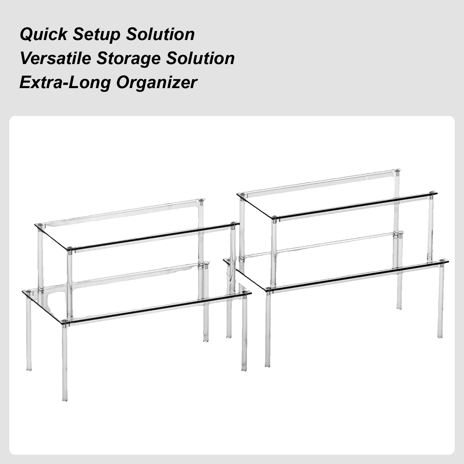 

4PCS Acrylic Shelf Cabinet Rack Clear Shelf Organizer Display 4 Pieces Stackable Storage Rack Home Decor For Kitchen