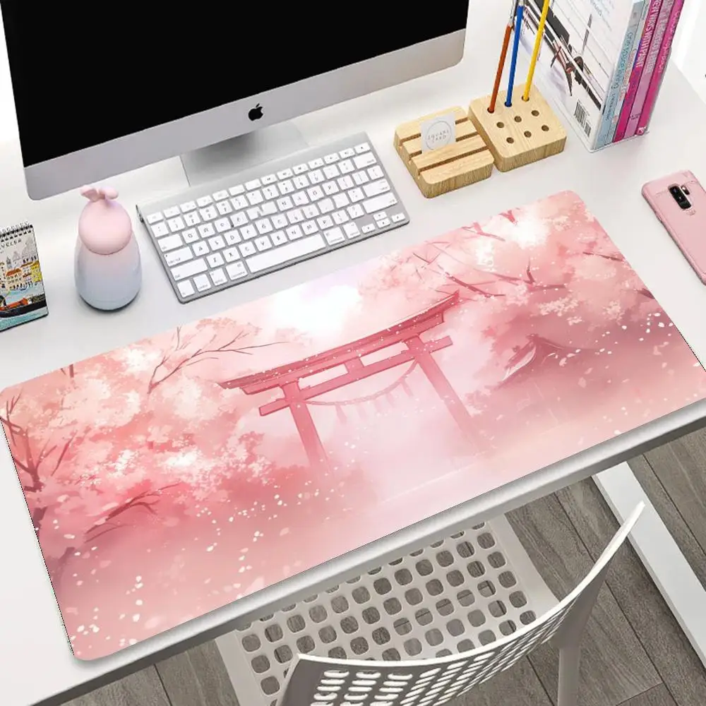 

Simple Japanese style pink mouse pad Sakura Hefeng computer deskpad notebook keyboard accessories anti-slip office game pads