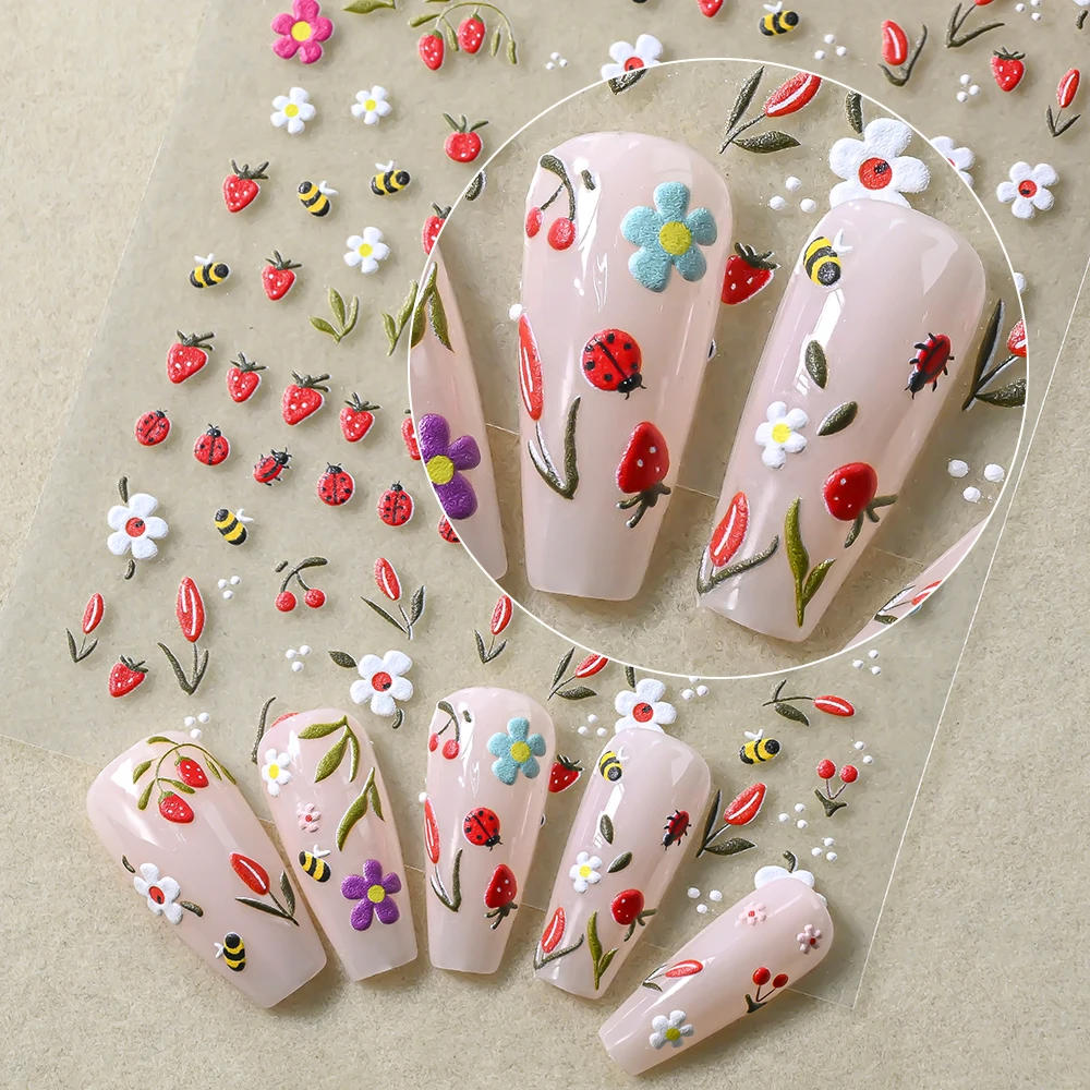 1 Stück 5D Geprägte Kawaii Mar – Nail Art Strawberry Bewertung und Preis