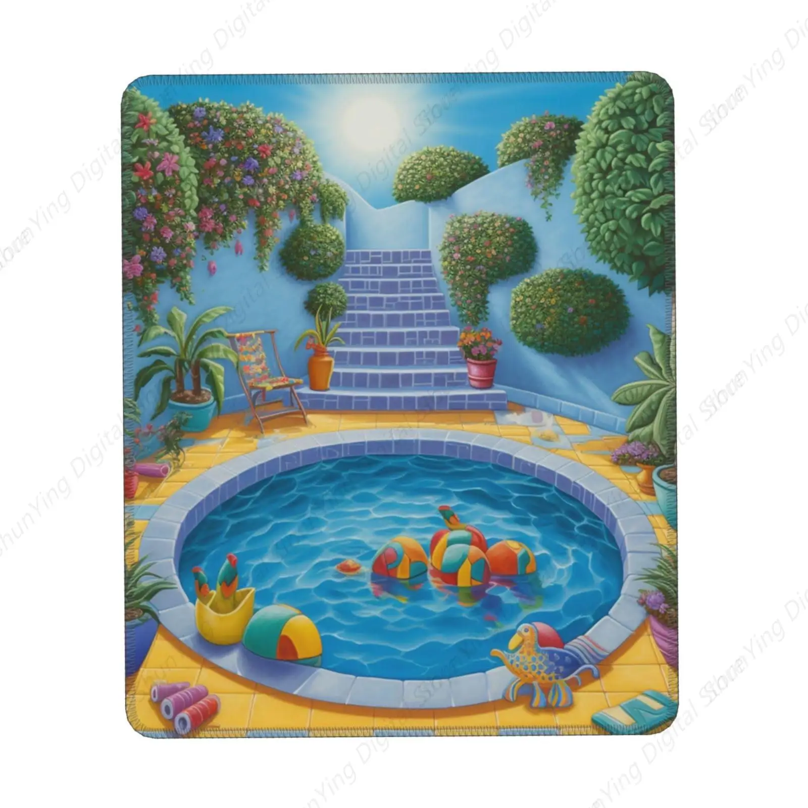 

Flamingo And Swimming Pool Mouse Pad Anti Slip Rubber Desktop Pad Suitable For Computers Laptops Home Offices 25*30cm