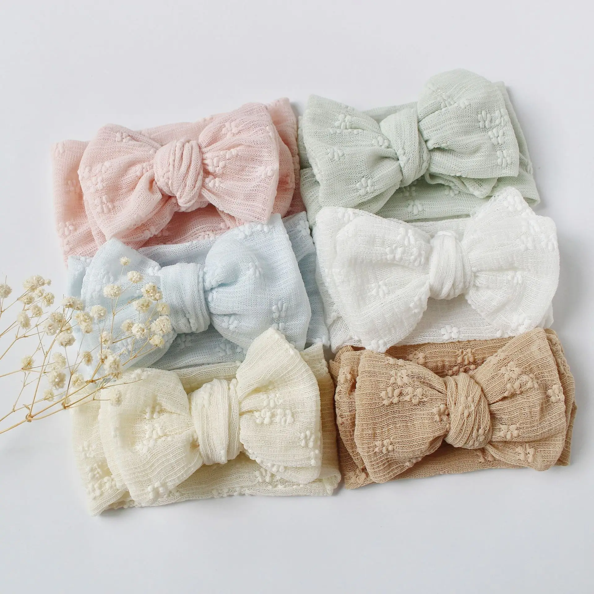 

3Pcs Girl Headband Soft Breathable Mesh Baby Headband Double Layered Lovely Bow High Elastic Headwear For Infants Young Childre
