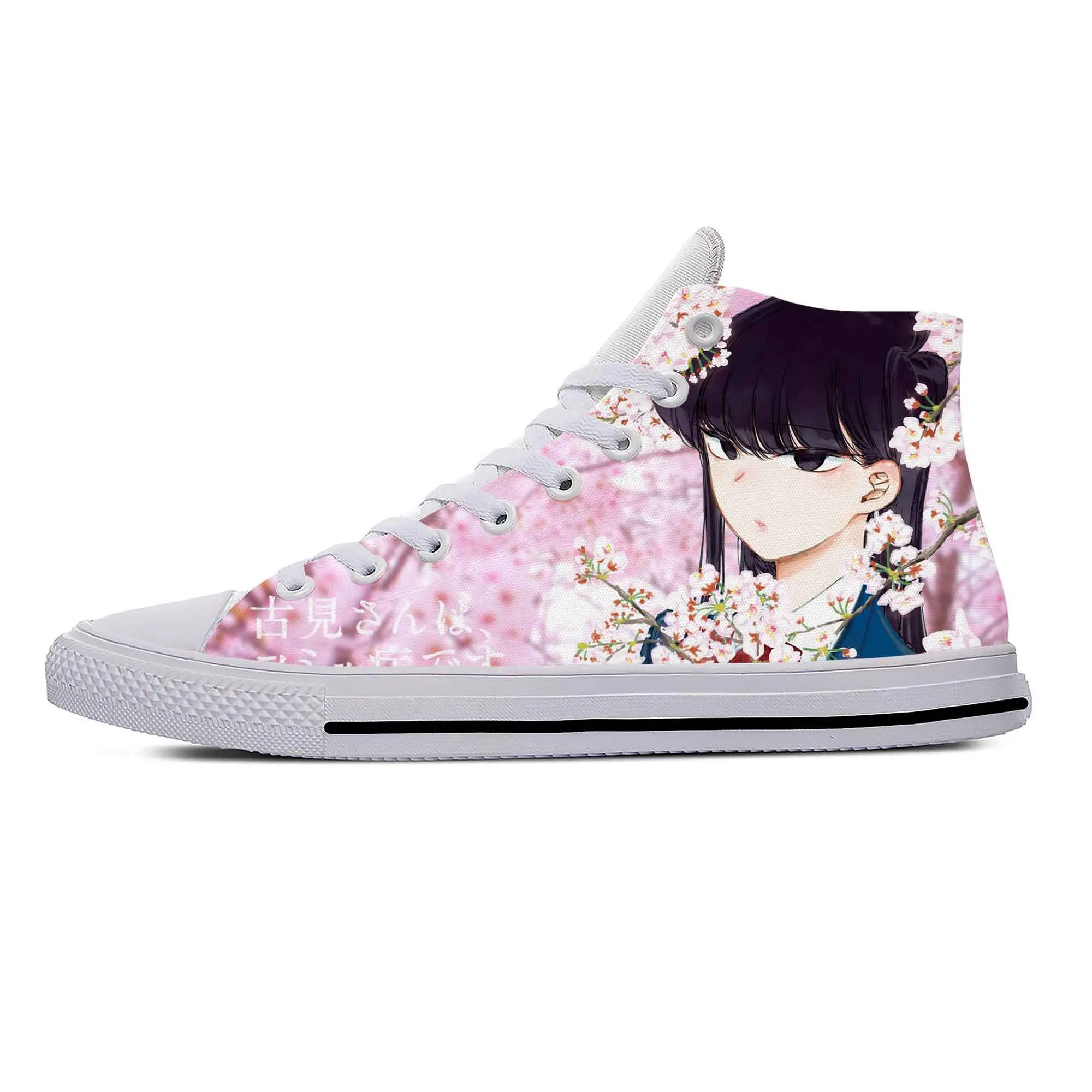 Anime Cartoon Komi Can‘t Communicate Komi Shouko Casual Shoes High Top Hot Lightweight Board Shoes Breathable Men Women Sneakers