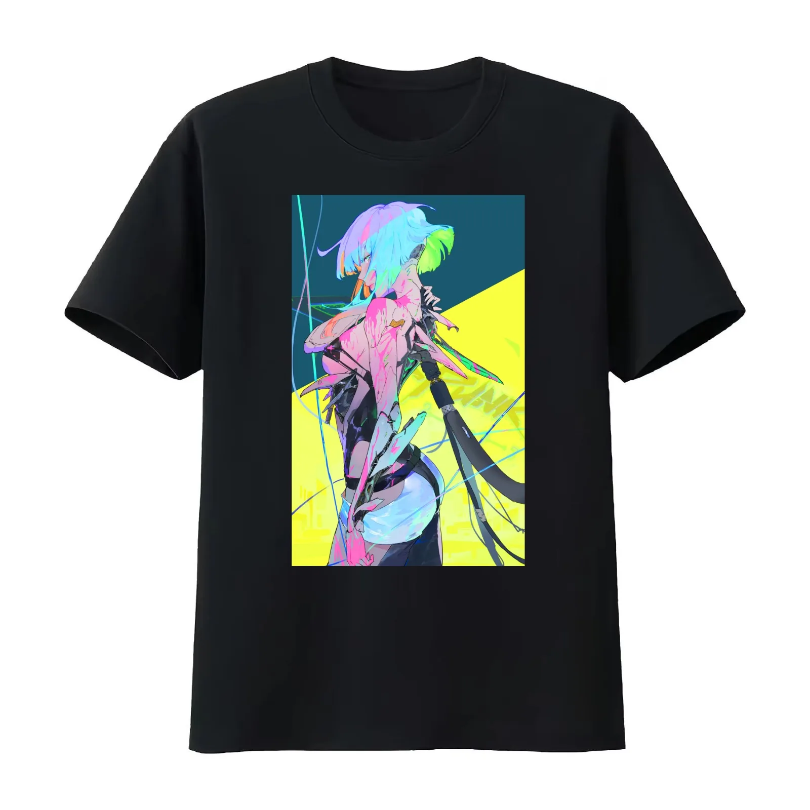 Cyberpunk Lucy T-Shirt Summer Casual Cotton Tee Oversized Streetwear Tops Vintage Graphic Print Loose Fit Short Sleeve