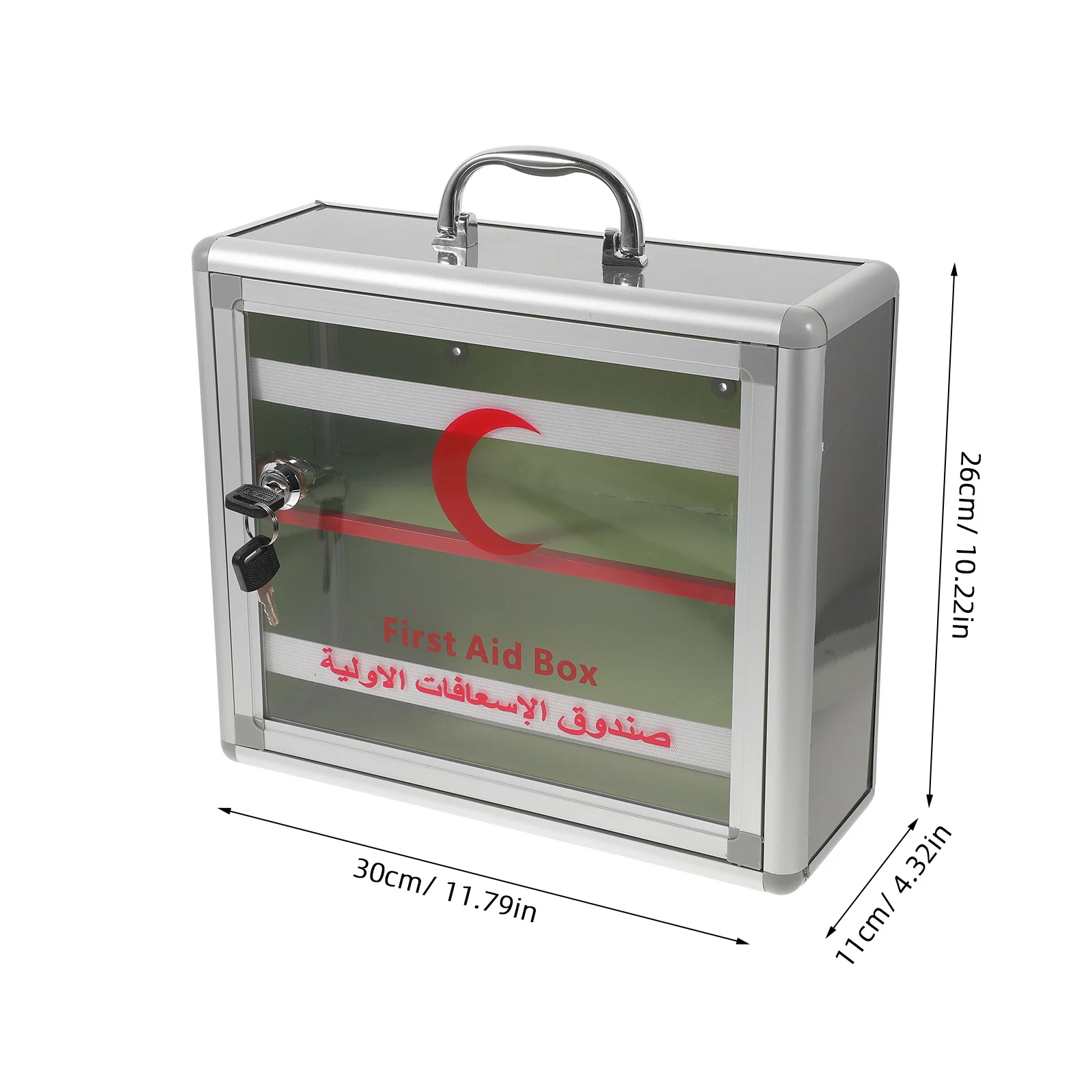 First Aid Medicine Box Aluminum Alloy Large Capacity Lockable Storage Container For Home Office Outdoor Use First Aid Case