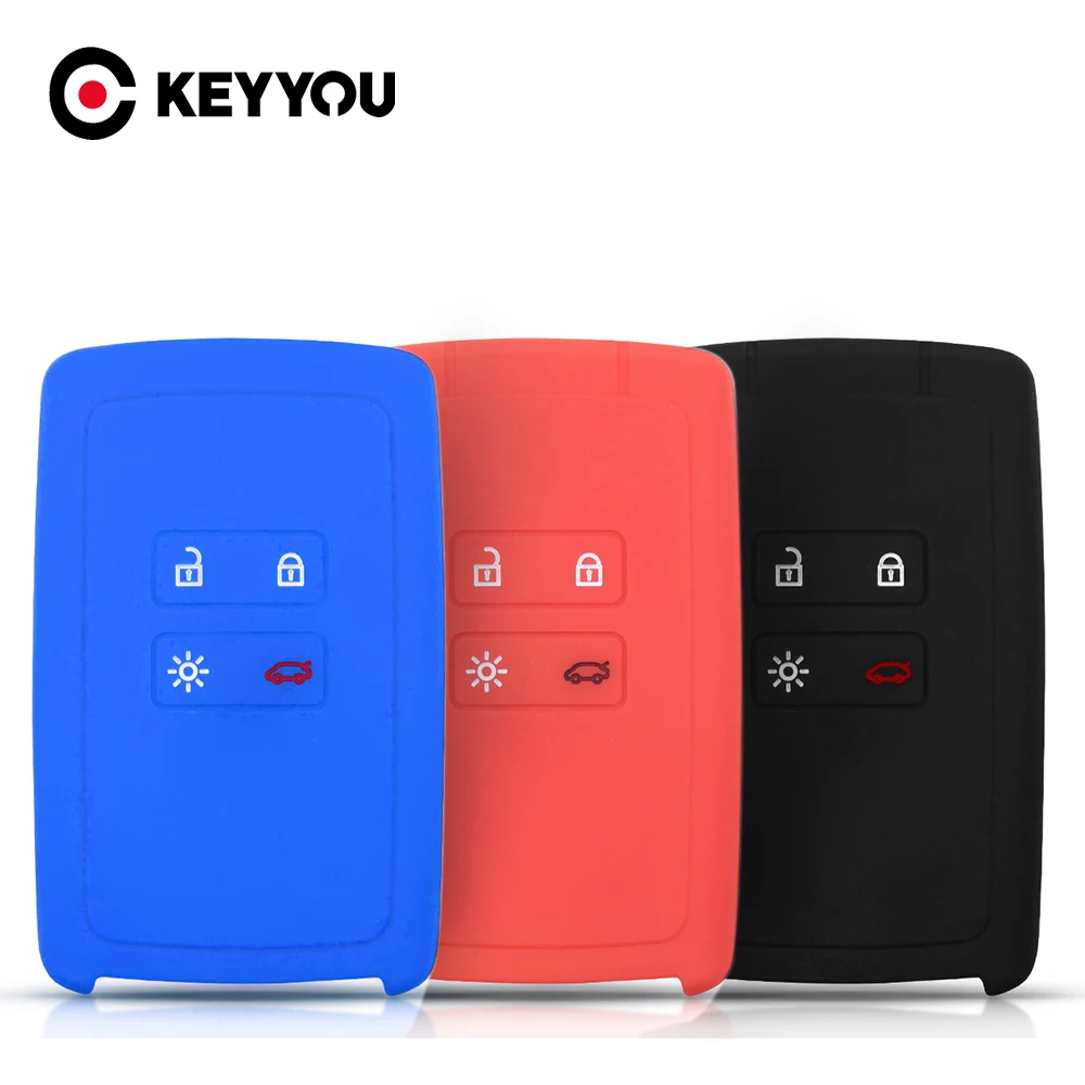 KEYYOU Silikon-Autoschlüsselhülle für Dacia Logan 3 für Renault Captur Zoe Espace 5 Clio Megane 4 Arkana Arcan Schlüsselhalterhülle