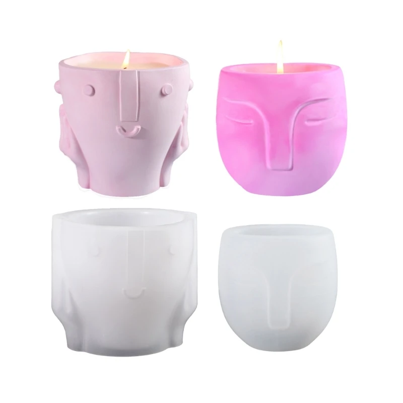 

Unique Resin Mold Silicone Craft Mould Flexible Vase Moulds Face for Vase Dropship