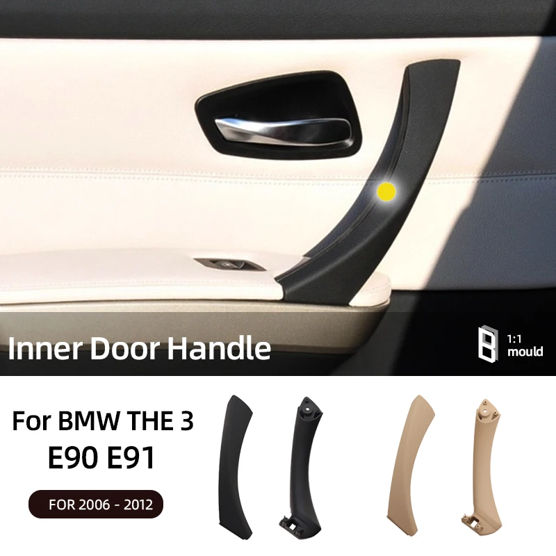 Car Retrofit Interior Inner Door Handle Panel Pull Trim Cover for BMW 3 Series E90 E91 316 318 320 325 328 330 335 Beige Black