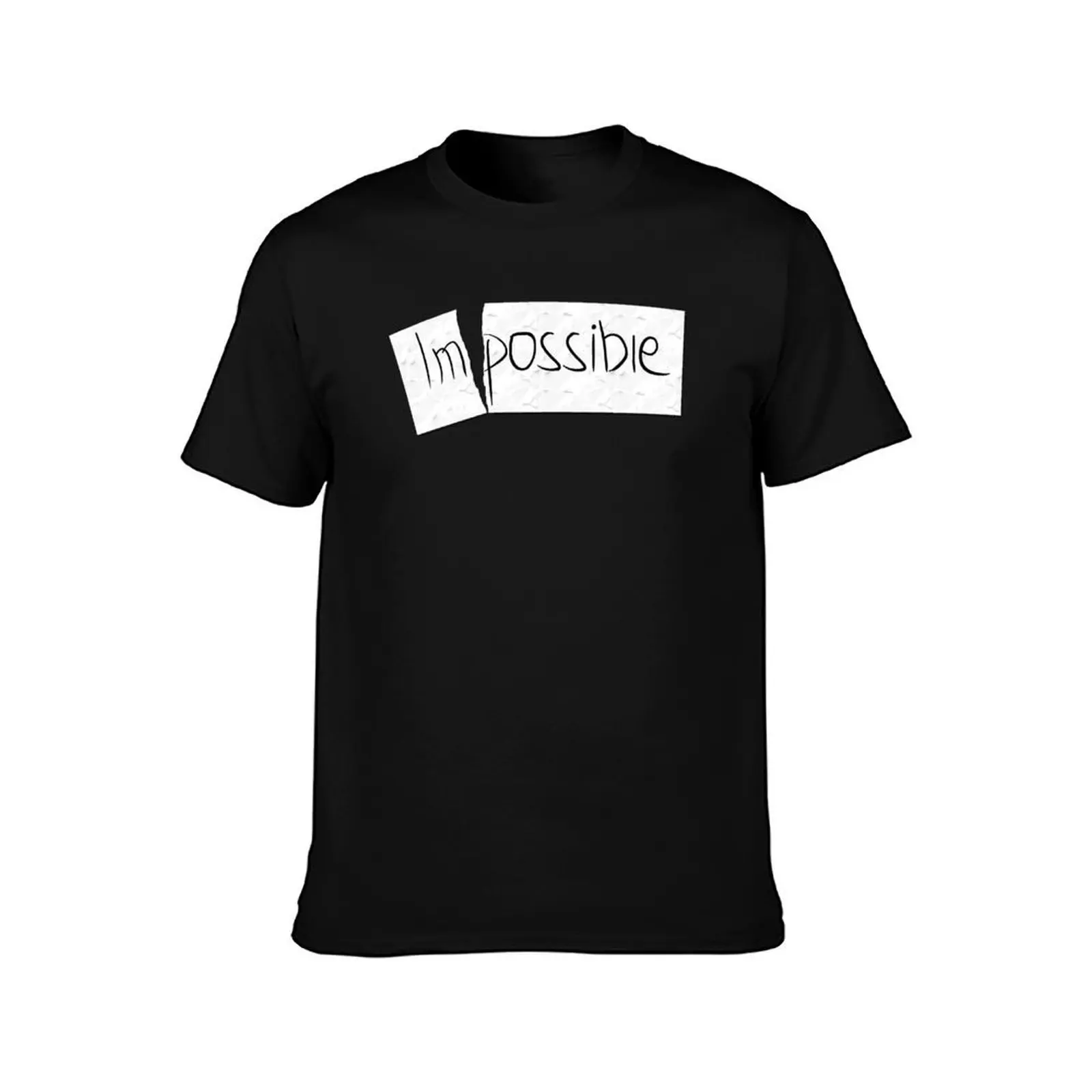 Im possible T-Shirt, Summer Casual Cotton Tee, Oversized Streetwear Tops, Vintage Graphic Print, Loose Fit Short Sleeve