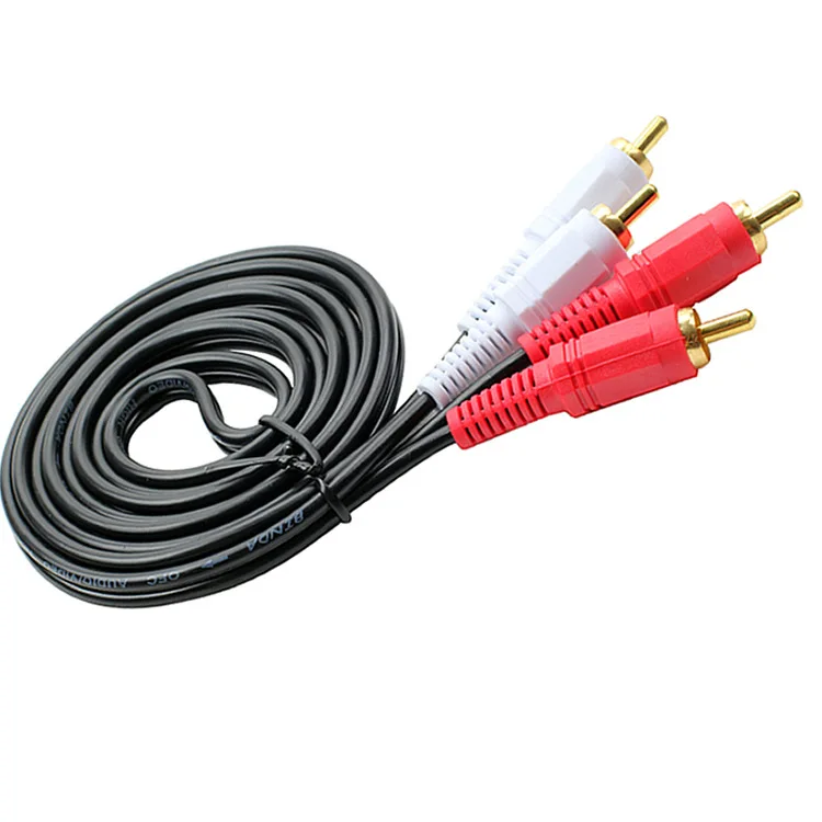 2RCA Male to 2 RCA Male Audio Video Cable RCA Audio Splitter Cable for DVD Sound TV box Louder 1.5M