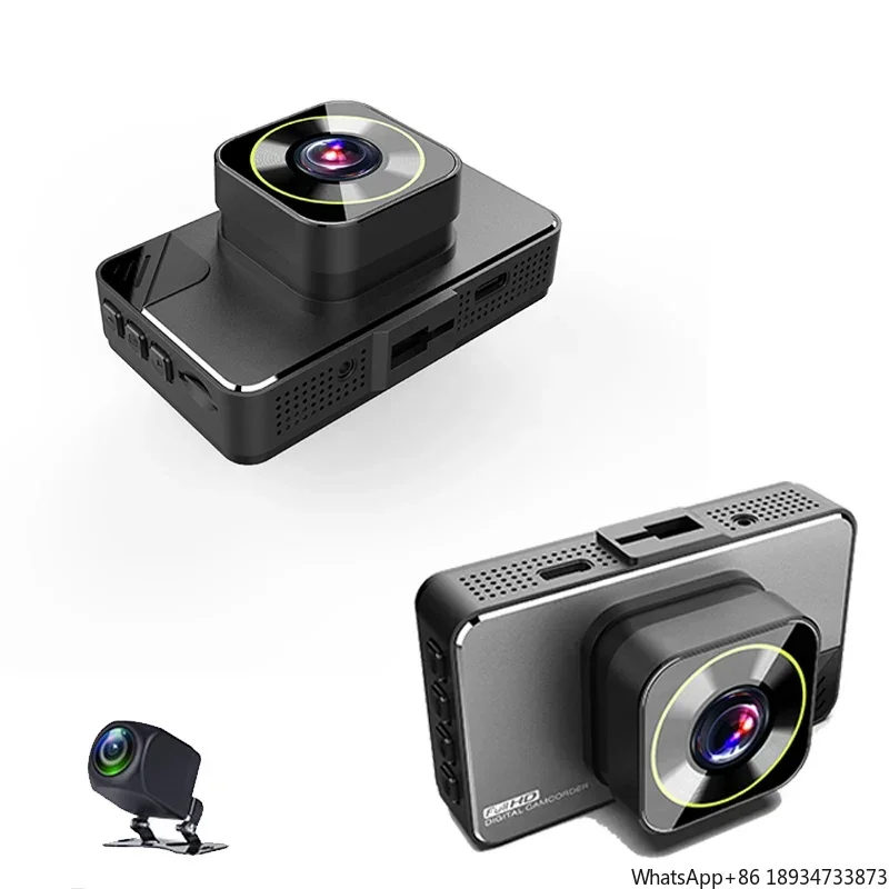 4K Dual Lens Car Camera Recorder Waterproof Rear View Dash Cam with Night Vision and Remote Control Black Box DVR