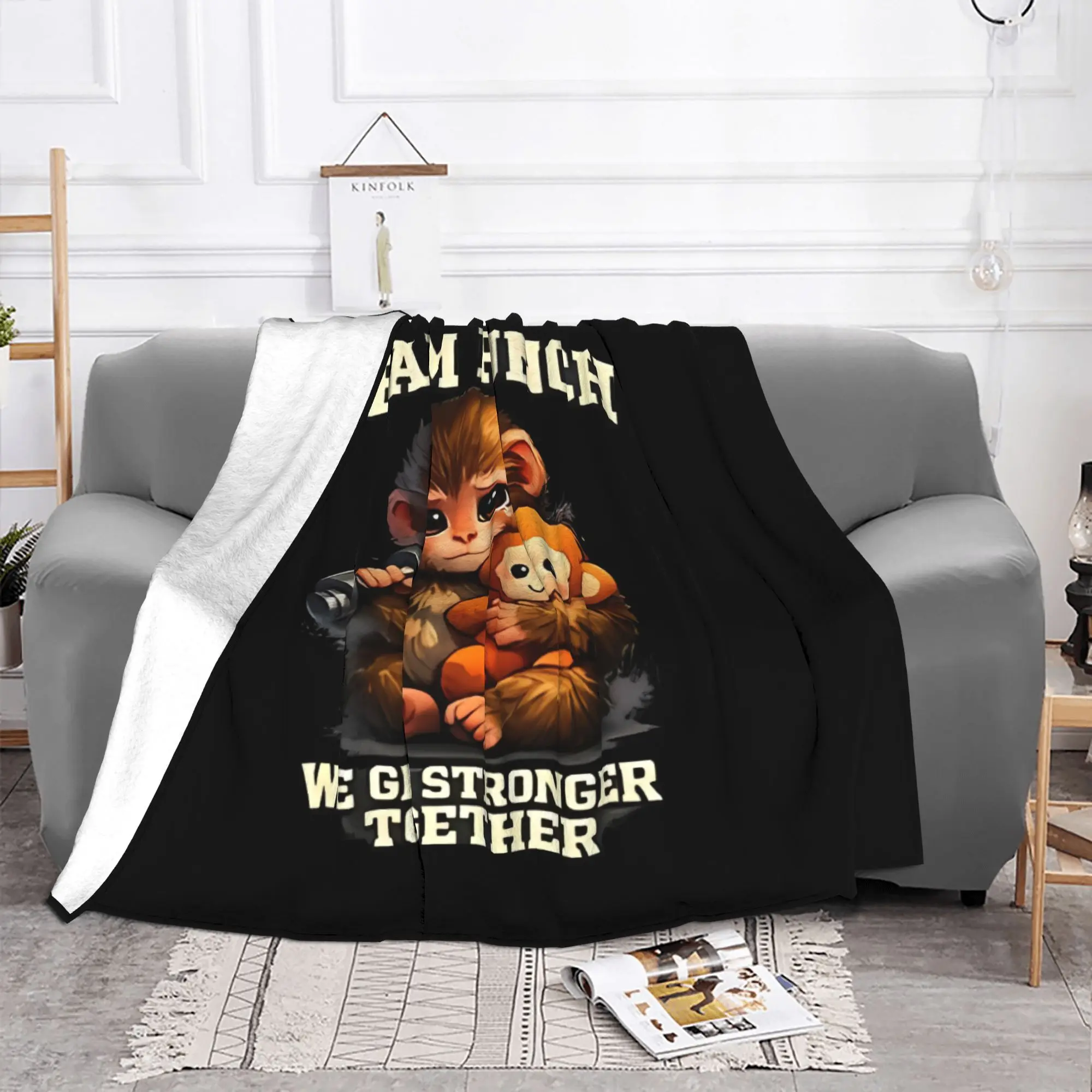 1PC Cute Monkey Cute monkey hugging plush home room decorations Winter Blankets for Adults Bedding Home Interior Sofa Knee