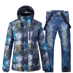 Men s Snow Suit Wear Sets, Snowboarding Suit Clothes, Ski Jacket and Pant Sets, Snowboard jacket and pant Sets, Male Suit