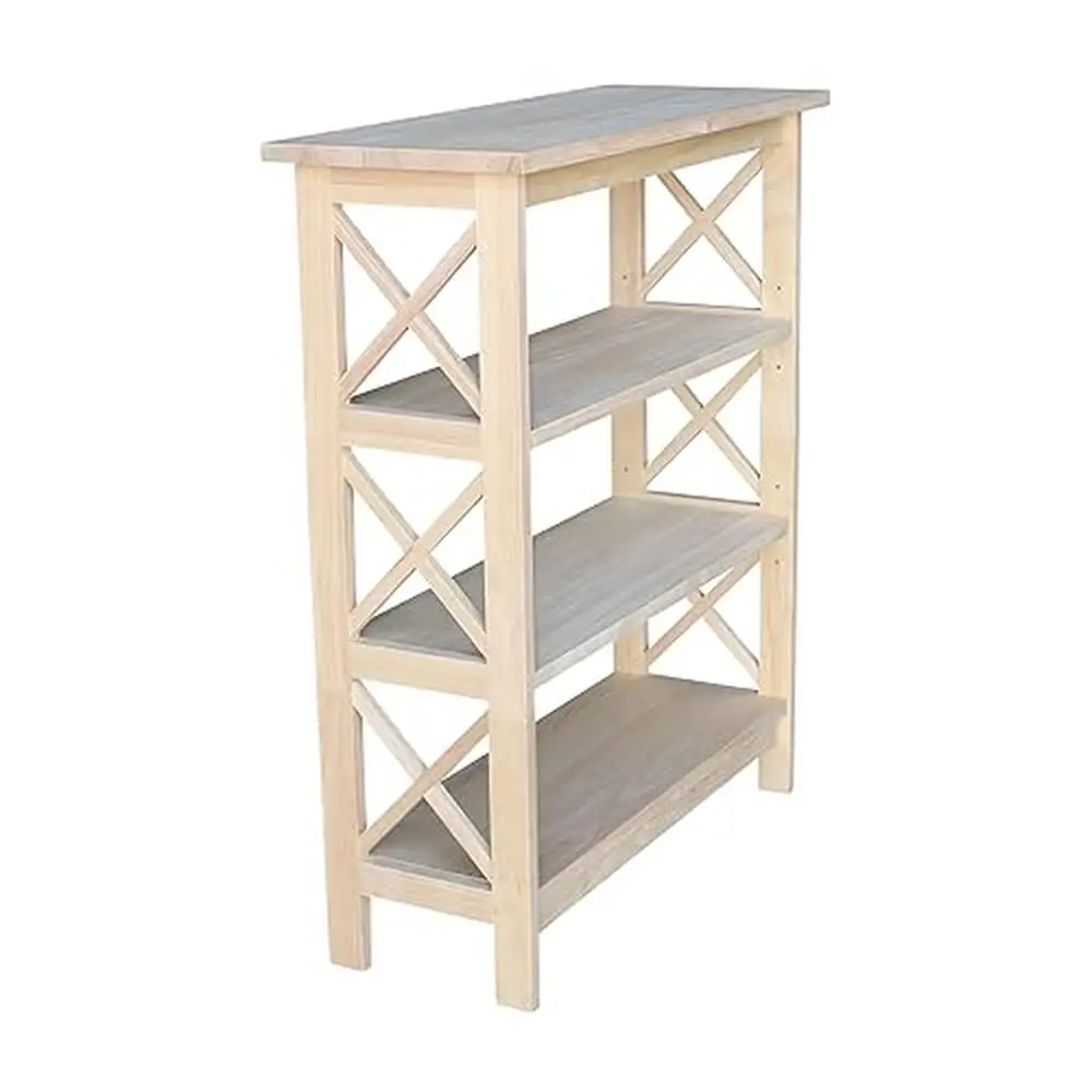 3-Tier Rectangular Farmhouse Wood Bookcase 30"W x 12"D x 36"H Eco-Friendly Shelf