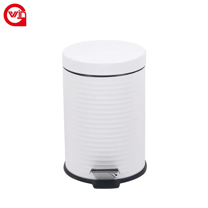 Clean And Durable Dustbins White Trash Bin Kitchen Garbage Cans Wastebin