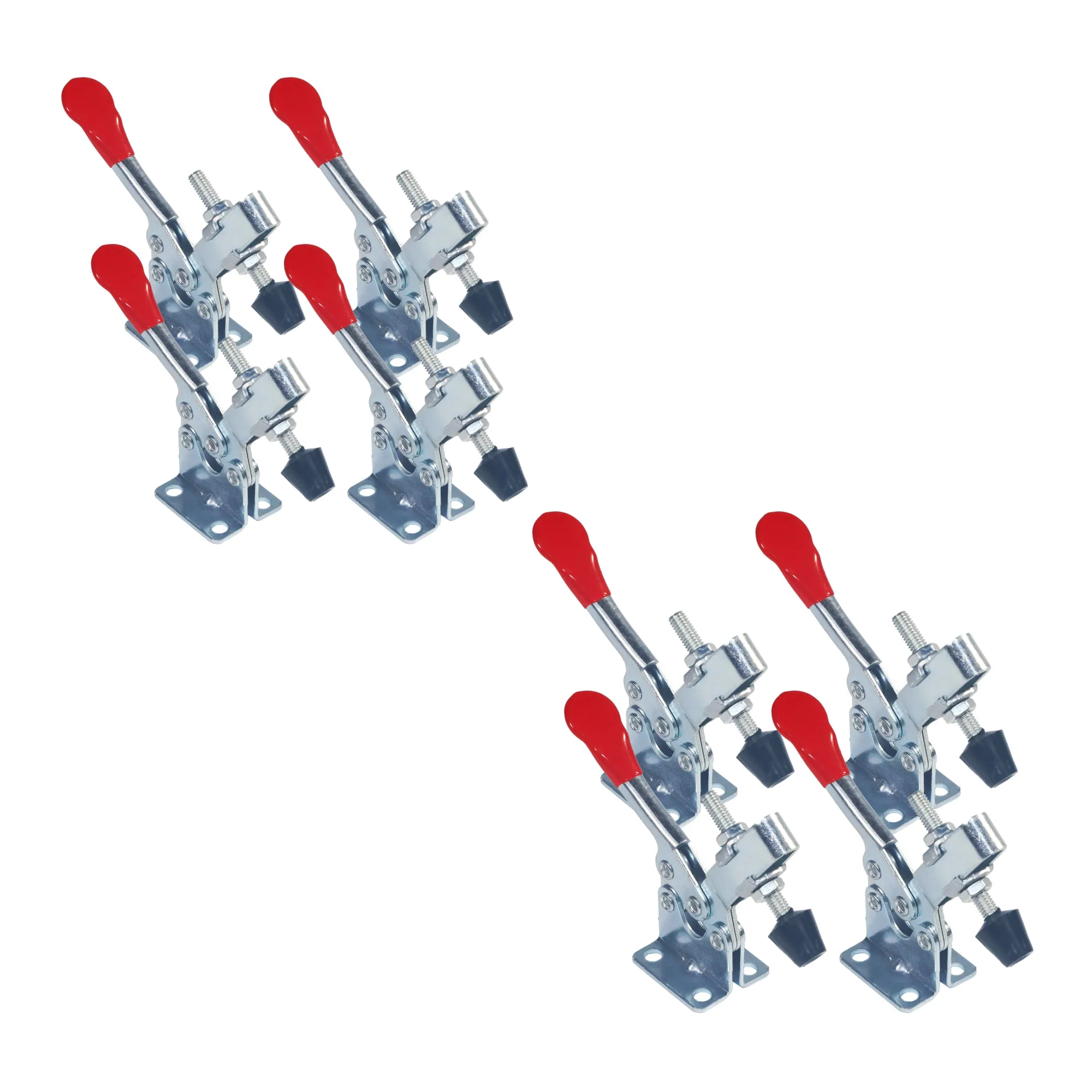 4PC GH-201B Toggle Horizontal Clamp 100kg Antislip Red Horizontal Clamp Quick Release Tool Hand Tools For Workbench DIY