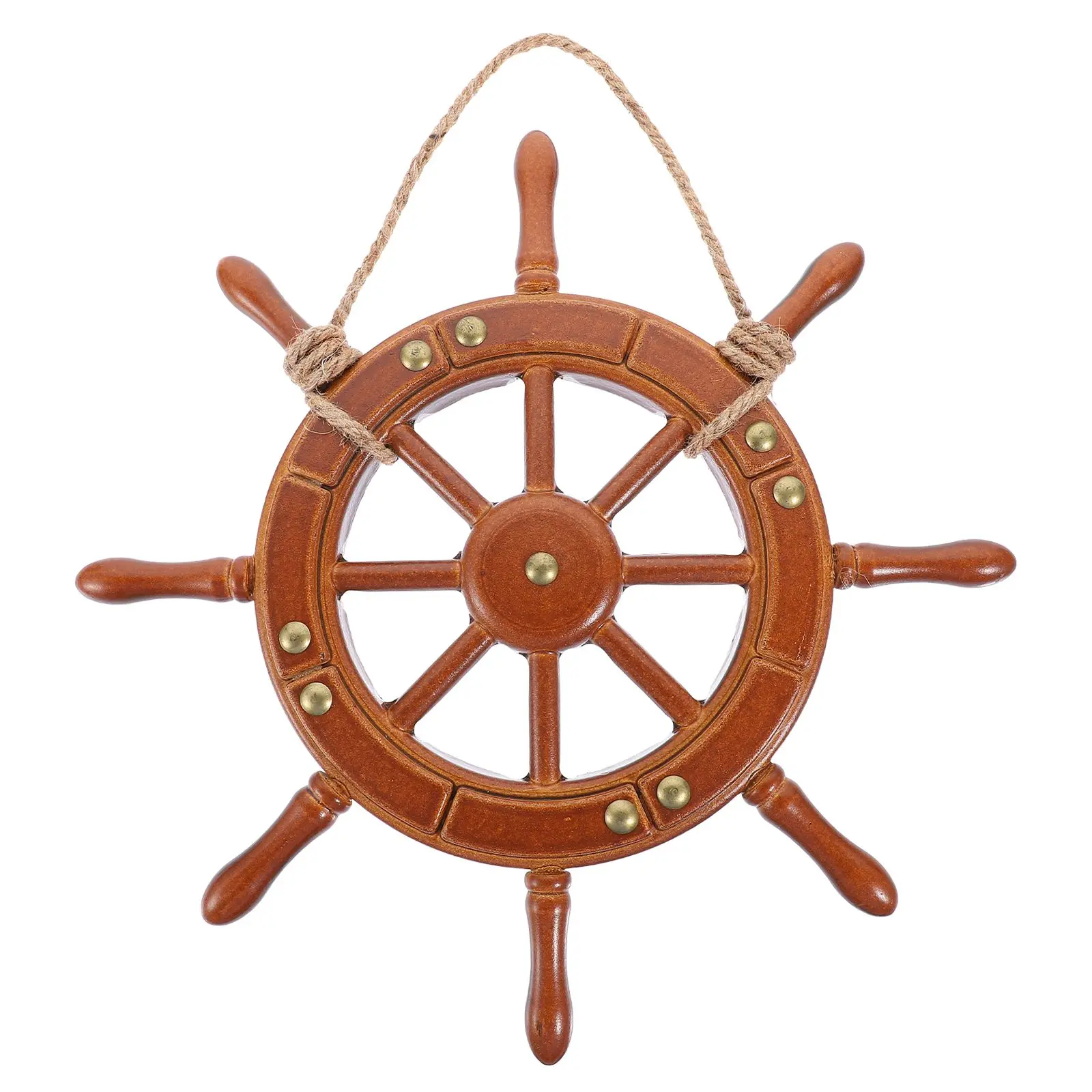 

Wooden Rudder Pendant Home Decor Mediterranean Style Hanging Ornament Wall Craft Gift Idea Mini Model Display Piece