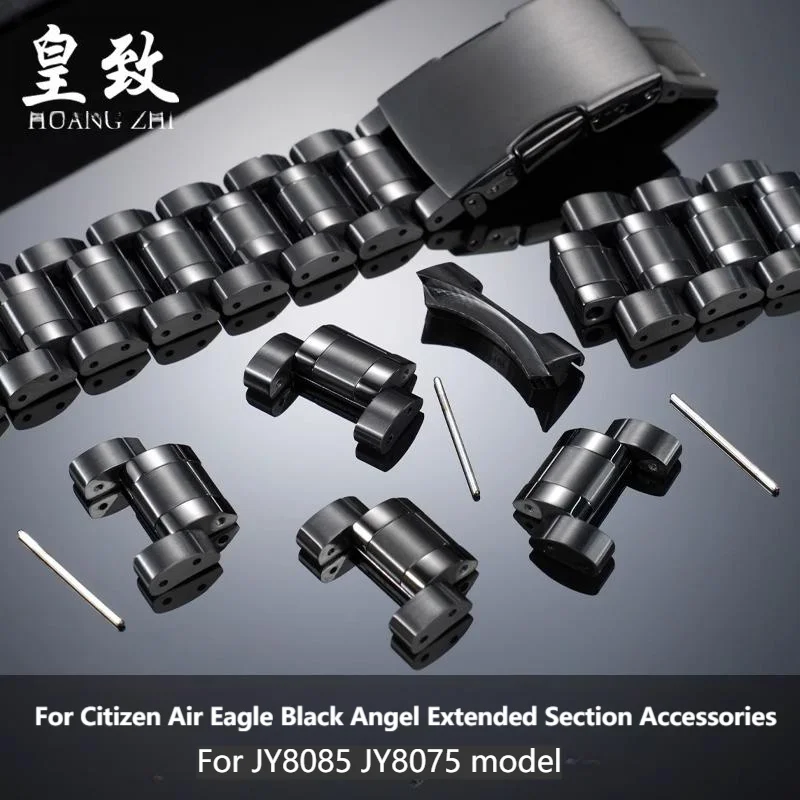 Correa de reloj curva, sección extendida para Citizen Blue Angel, segunda generación, JY8085 8075, correa de reloj de acero, hebilla de pulsera