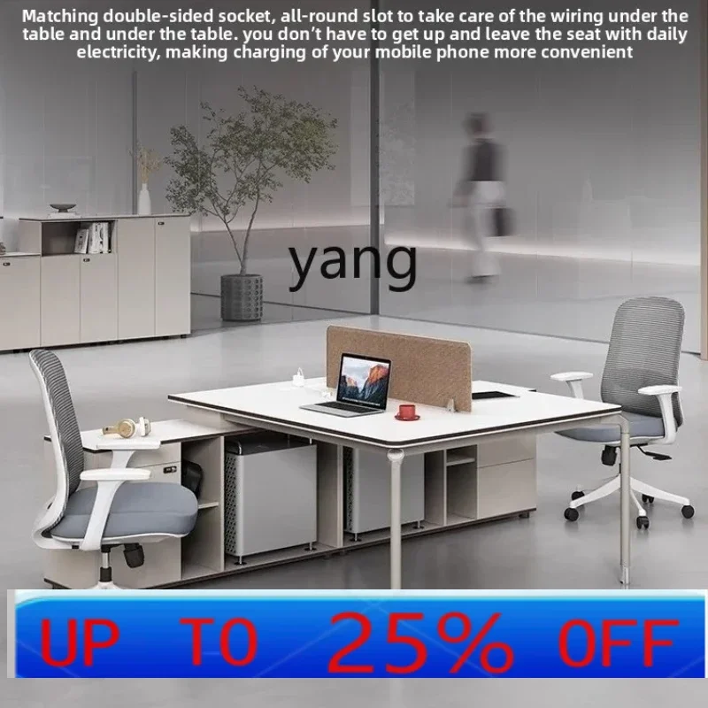 

LMM four-person corner office table screen card space office furniture