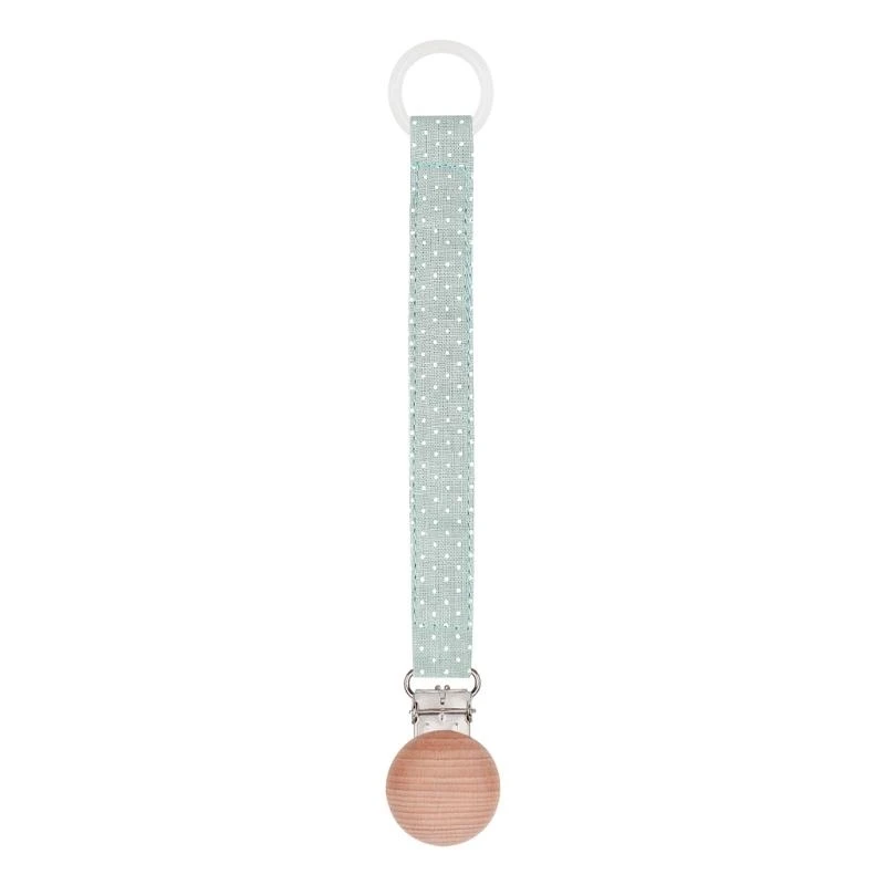090B Practical Nipple Holder Cotton Linen Baby Pacifier Clip Chain Linen + Metal Elegant Nipple Leash Strap Lovely Color Polk