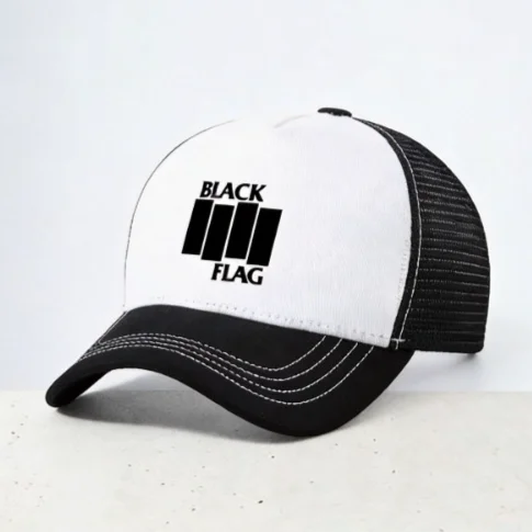 

Black Flag hat Men Punk Rock Band Men Baseball cap Summer Mesh breathable trucker hat Women adjustable Snapback hats